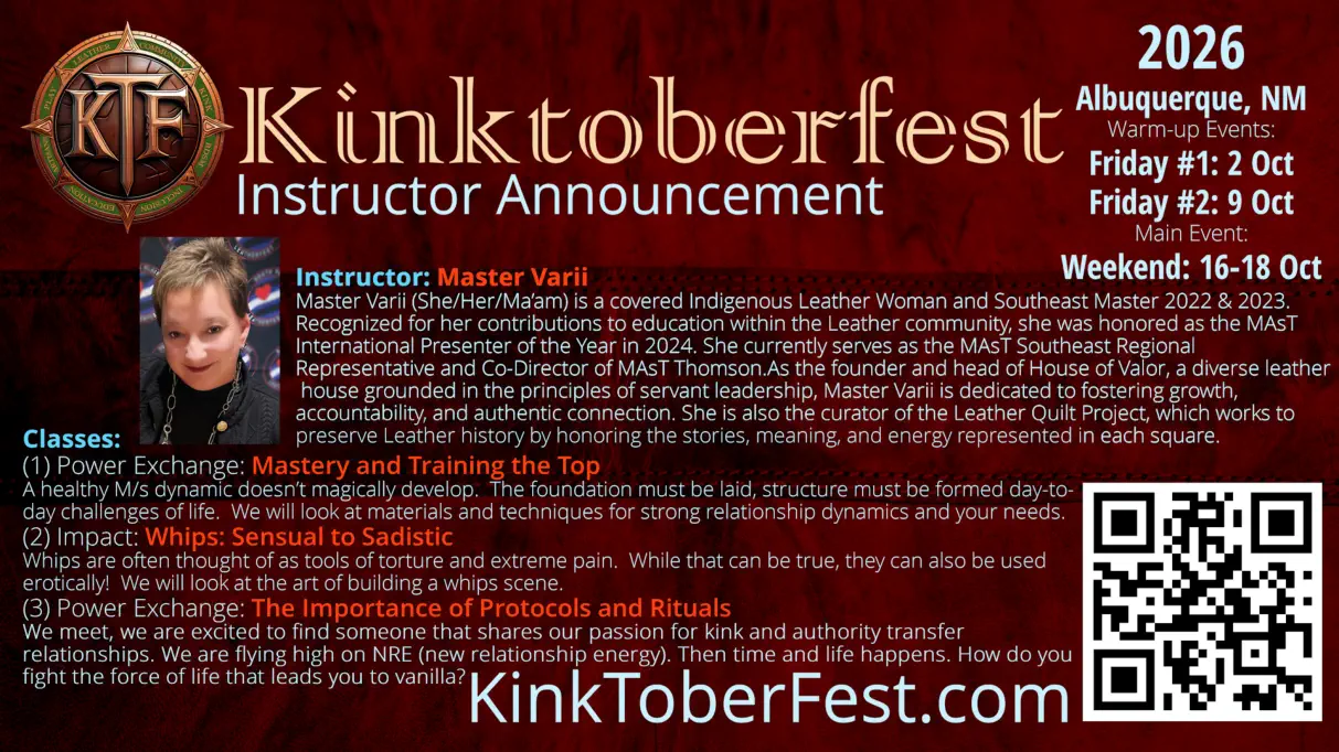 Kintoberfest 2026 Instructor Announcement - Master Varii