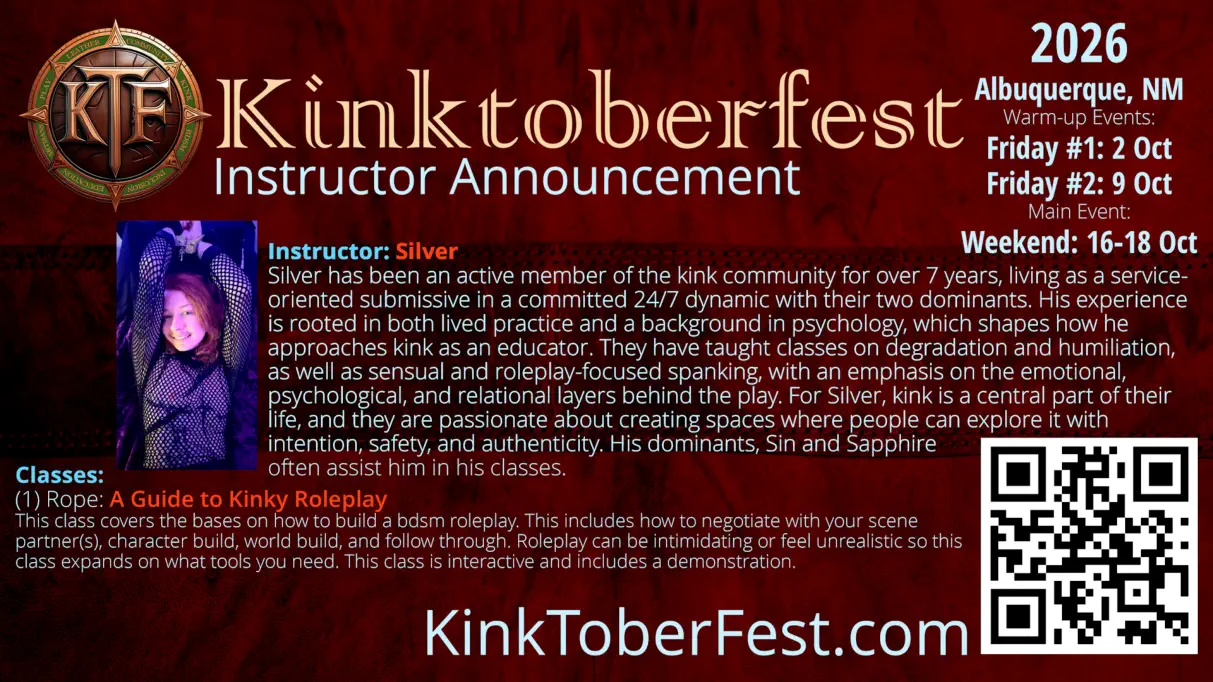 Kintoberfest 2026 Instructor Announcement - Sliver
