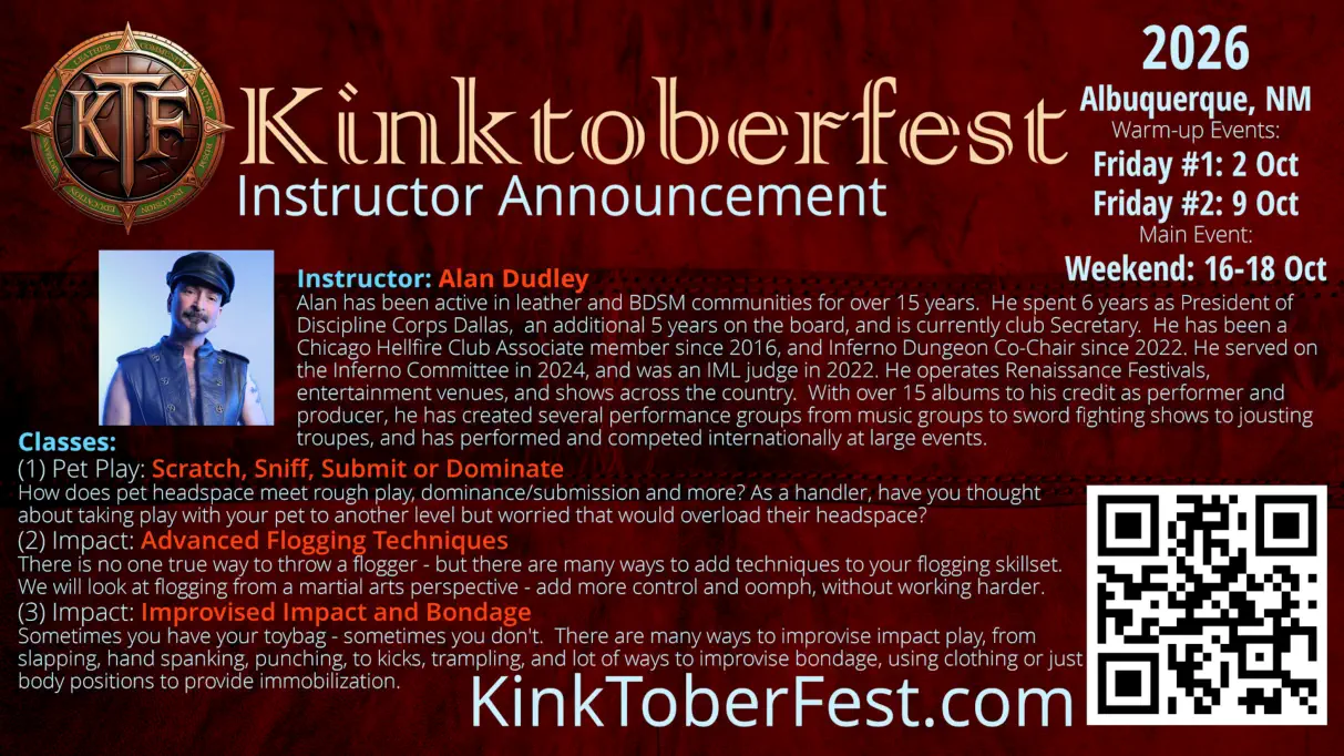 Kintoberfest 2026 Instructor Announcement - Alan Dudley