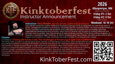 Kintoberfest 2026 Instructor Announcement - Gary Wasdin