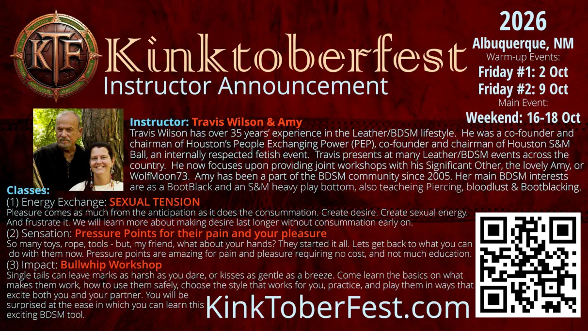 Kintoberfest 2026 Instructor Announcement - Travis Wilson & Amy