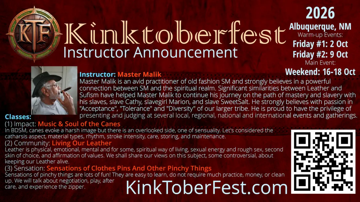 Kintoberfest 2026 Instructor Announcement - Master Malik