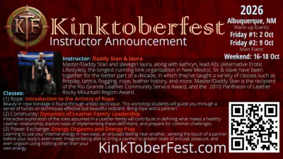 Kintoberfest 2026 Instructor Announcement - Daddy Stan & slavegirl laura